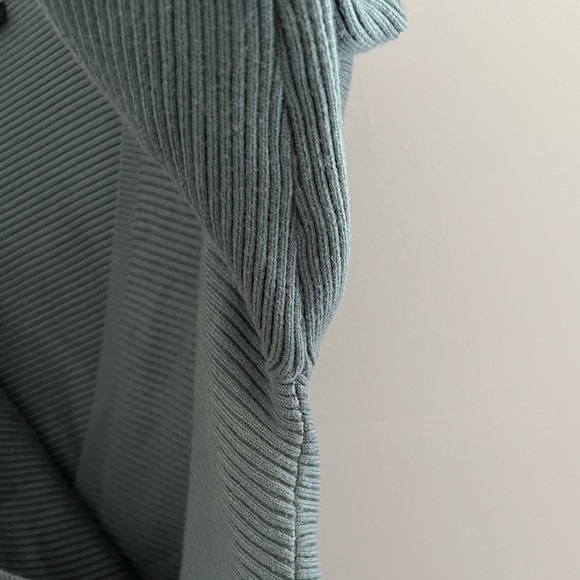 Lulu’s Cuddlesome Sage Green Surplice Ribbed Knit Sweater - Picture 8 of 9